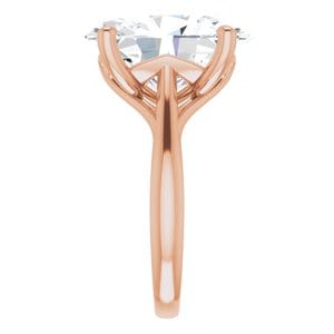 Rings 14K Rose  16x12 mm Oval Solitaire Engagement Ring Mounting