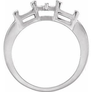Rings 14K White 5.5 mm Square Side-Stone Engagement Ring Mounting