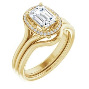 Rings 14K Yellow  7x5 mm Emerald Engagement Ring Mounting