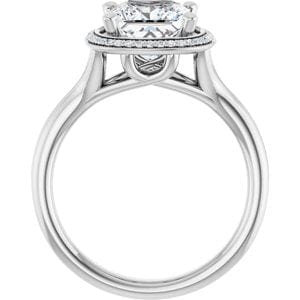 Rings 14K White  7 mm Square Engagement Ring Mounting
