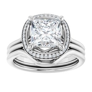 Rings 14K White  7 mm Square Engagement Ring Mounting
