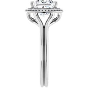 Rings 14K White  7 mm Square Engagement Ring Mounting