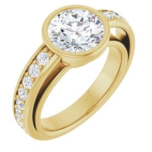 Rings 14K Yellow 8.2 mm Round Engagement Ring Mounting