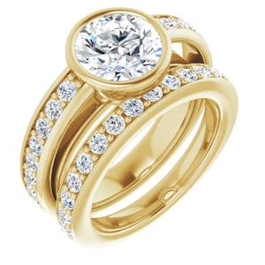 Rings 14K Yellow 8.2 mm Round Engagement Ring Mounting