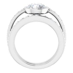 Rings 14K White 8.2 mm Round Engagement Ring Mounting