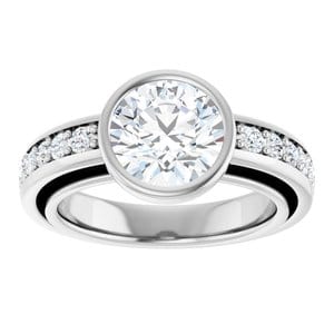 Rings 14K White 8.2 mm Round Engagement Ring Mounting