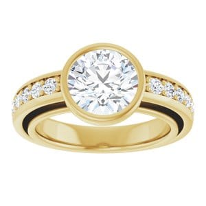 Rings 14K Yellow 8.2 mm Round Engagement Ring Mounting