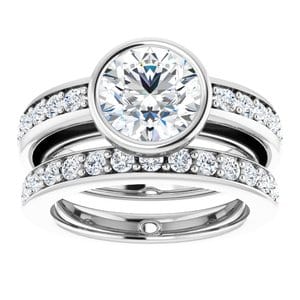 Rings 14K White 8.2 mm Round Engagement Ring Mounting