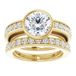 Rings 14K Yellow 8.2 mm Round Engagement Ring Mounting