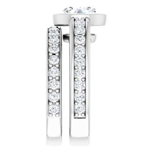 Rings 14K White 8.2 mm Round Engagement Ring Mounting