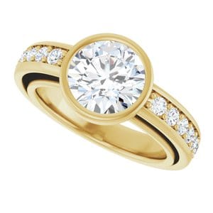 Rings 14K Yellow 8.2 mm Round Engagement Ring Mounting