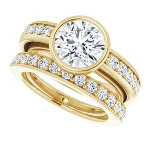Rings 14K Yellow 8.2 mm Round Engagement Ring Mounting