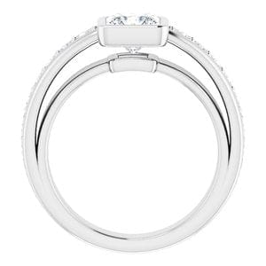 Rings 14K White 5.5x5.5 mm Square Engagement Ring Mounting