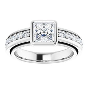 Rings 14K White 5.5x5.5 mm Square Engagement Ring Mounting