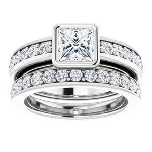 Rings 14K White 5.5x5.5 mm Square Engagement Ring Mounting