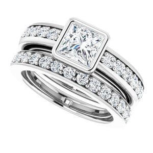 Rings 14K White 5.5x5.5 mm Square Engagement Ring Mounting