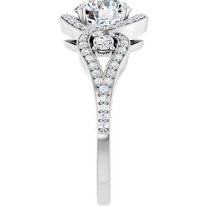 Rings 14K White  7 mm Round Engagement Ring Mounting