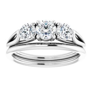 Rings 14K White  4.8 mm Round Engagement Ring Mounting