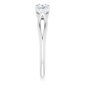 Rings 14K White  4.8 mm Round Engagement Ring Mounting