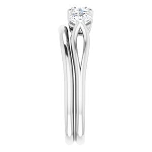 Rings 14K White  4.8 mm Round Engagement Ring Mounting