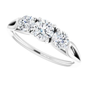 Rings 14K White  4.8 mm Round Engagement Ring Mounting