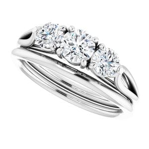 Rings 14K White  4.8 mm Round Engagement Ring Mounting