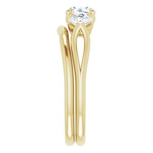 Rings 14K Yellow  5.5 mm Round Engagement Ring Mounting