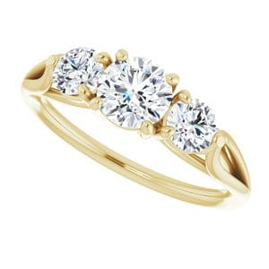 Rings 14K Yellow  5.5 mm Round Engagement Ring Mounting