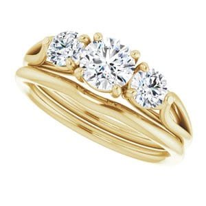 Rings 14K Yellow  5.5 mm Round Engagement Ring Mounting