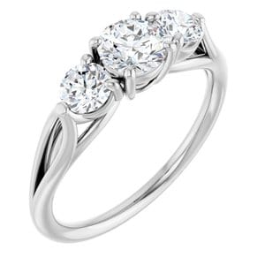 Rings 14K White  5.2 mm Round Engagement Ring Mounting