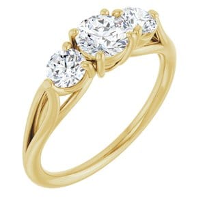 Rings 14K Yellow  5.2 mm Round Engagement Ring Mounting