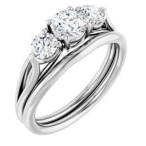 Rings 14K White  5.2 mm Round Engagement Ring Mounting