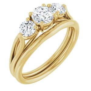 Rings 14K Yellow  5.2 mm Round Engagement Ring Mounting