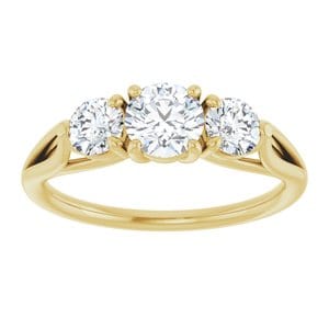 Rings 14K Yellow  5.2 mm Round Engagement Ring Mounting
