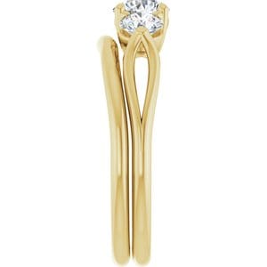 Rings 14K Yellow  5.2 mm Round Engagement Ring Mounting
