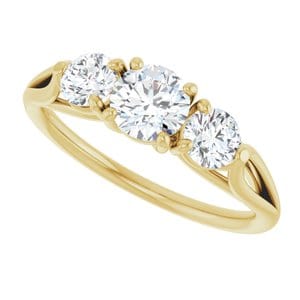 Rings 14K Yellow  5.2 mm Round Engagement Ring Mounting