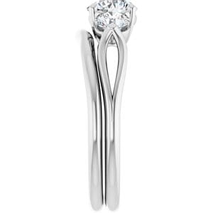 Rings 14K White  5.8 mm Round Engagement Ring Mounting