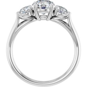 Rings 14K White  6.5 mm Round Engagement Ring Mounting
