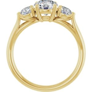 Rings 14K Yellow  6.5 mm Round Engagement Ring Mounting