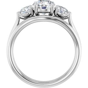 Rings 14K White  6.5 mm Round Engagement Ring Mounting