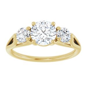 Rings 14K Yellow  6.5 mm Round Engagement Ring Mounting