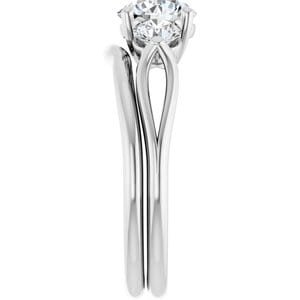 Rings 14K White  6.5 mm Round Engagement Ring Mounting
