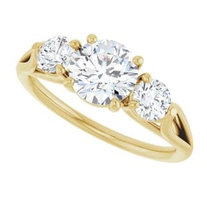 Rings 14K Yellow  6.5 mm Round Engagement Ring Mounting