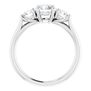 Rings 14K White  6 mm Round Engagement Ring Mounting