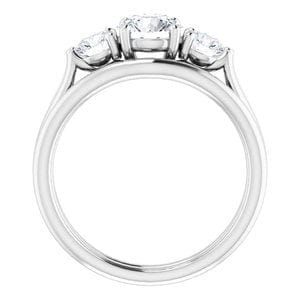 Rings 14K White  6 mm Round Engagement Ring Mounting