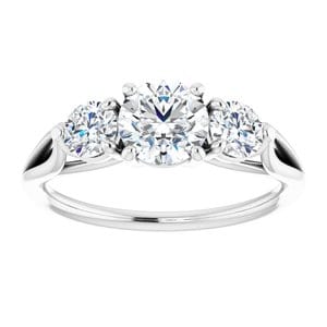 Rings 14K White  6 mm Round Engagement Ring Mounting