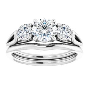 Rings 14K White  6 mm Round Engagement Ring Mounting