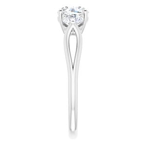 Rings 14K White  6 mm Round Engagement Ring Mounting