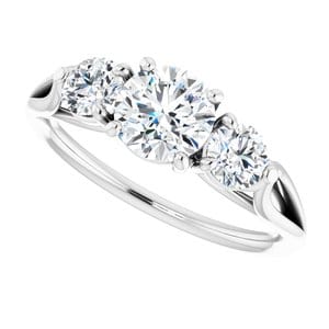 Rings 14K White  6 mm Round Engagement Ring Mounting