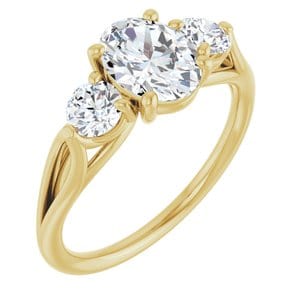 Rings 14K Yellow  8x6 mm Oval Engagement Ring Mounting